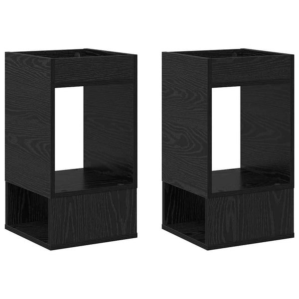 Beistelltisch 2er Set Schwarz Eiche