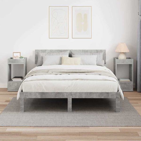 Beistelltisch 2er-Set, Betongrau, 30x56 cm