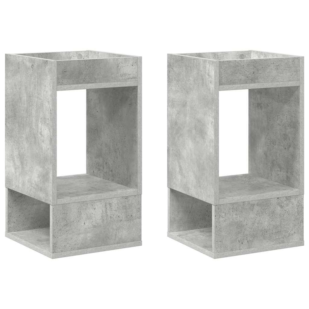 Beistelltisch 2er-Set, Betongrau, 30x56 cm