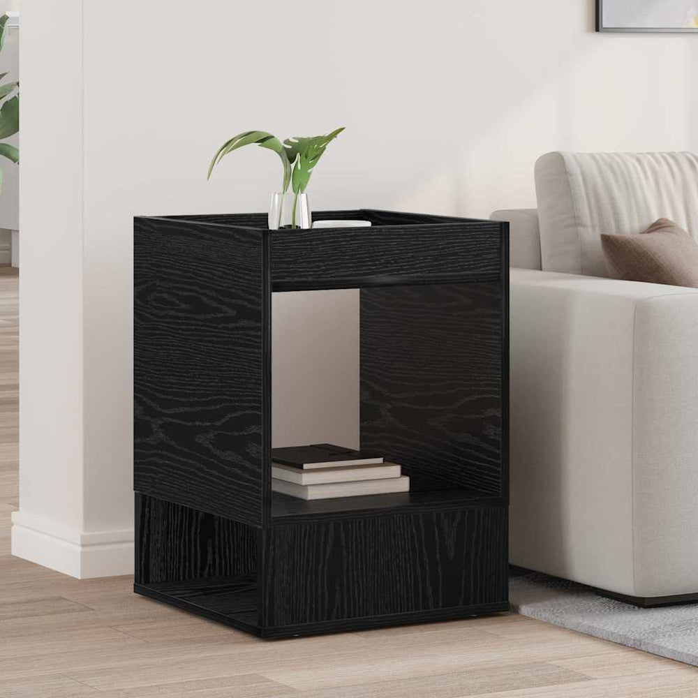 Schwarzer Beistelltisch Eichenoptik 40x40x56cm