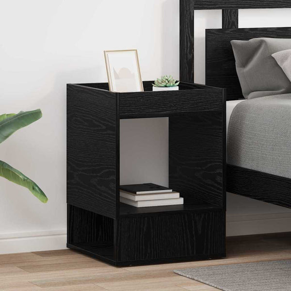 Beistelltisch 2er Set Schwarz Eichenoptik
