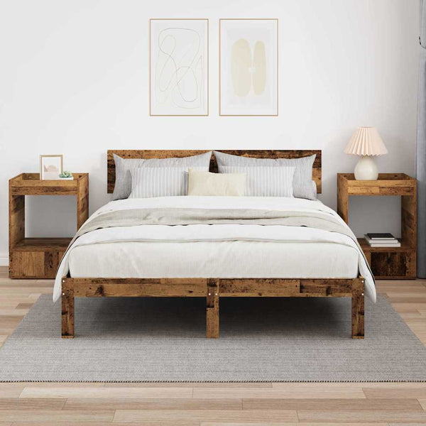Beistelltisch 2er-Set Altholz 40x40x56cm
