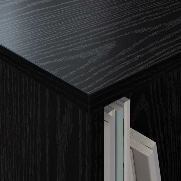 Magazinregal Schwarz Eiche 102x30x45 cm