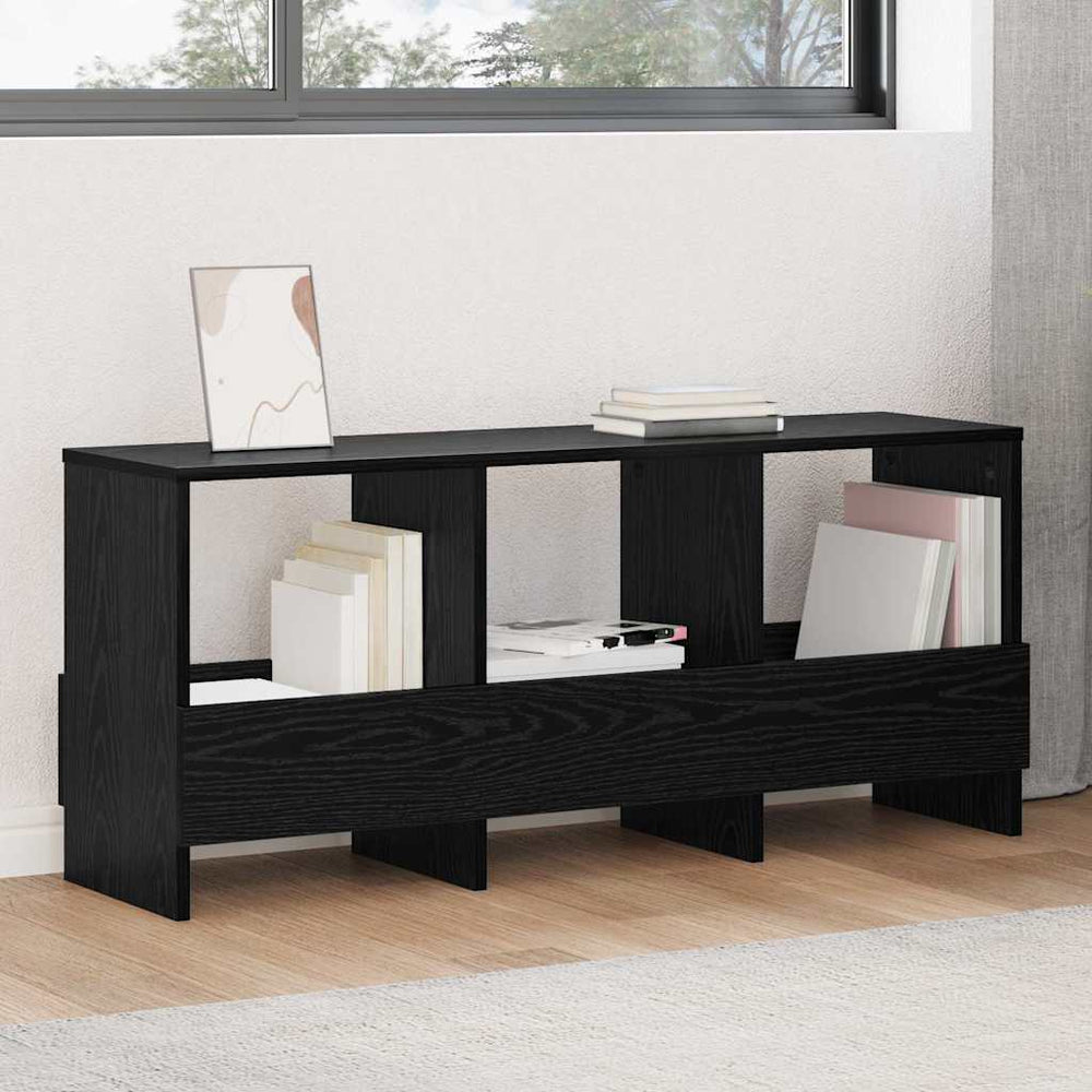 Magazinregal Schwarz Eiche 102x30x45 cm