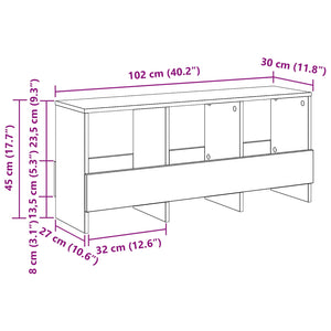 Magazinregal Artisan Eiche 102x30x45cm