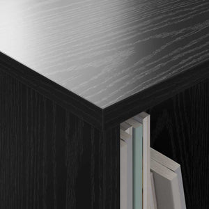 Magazinregal Schwarz Eichenoptik