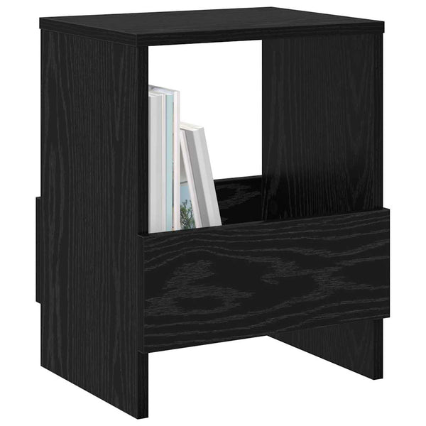 Magazinregal Schwarz Eichenoptik