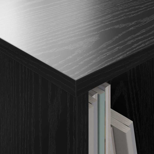 Magazinregal 2er Set Schwarz Eichenoptik