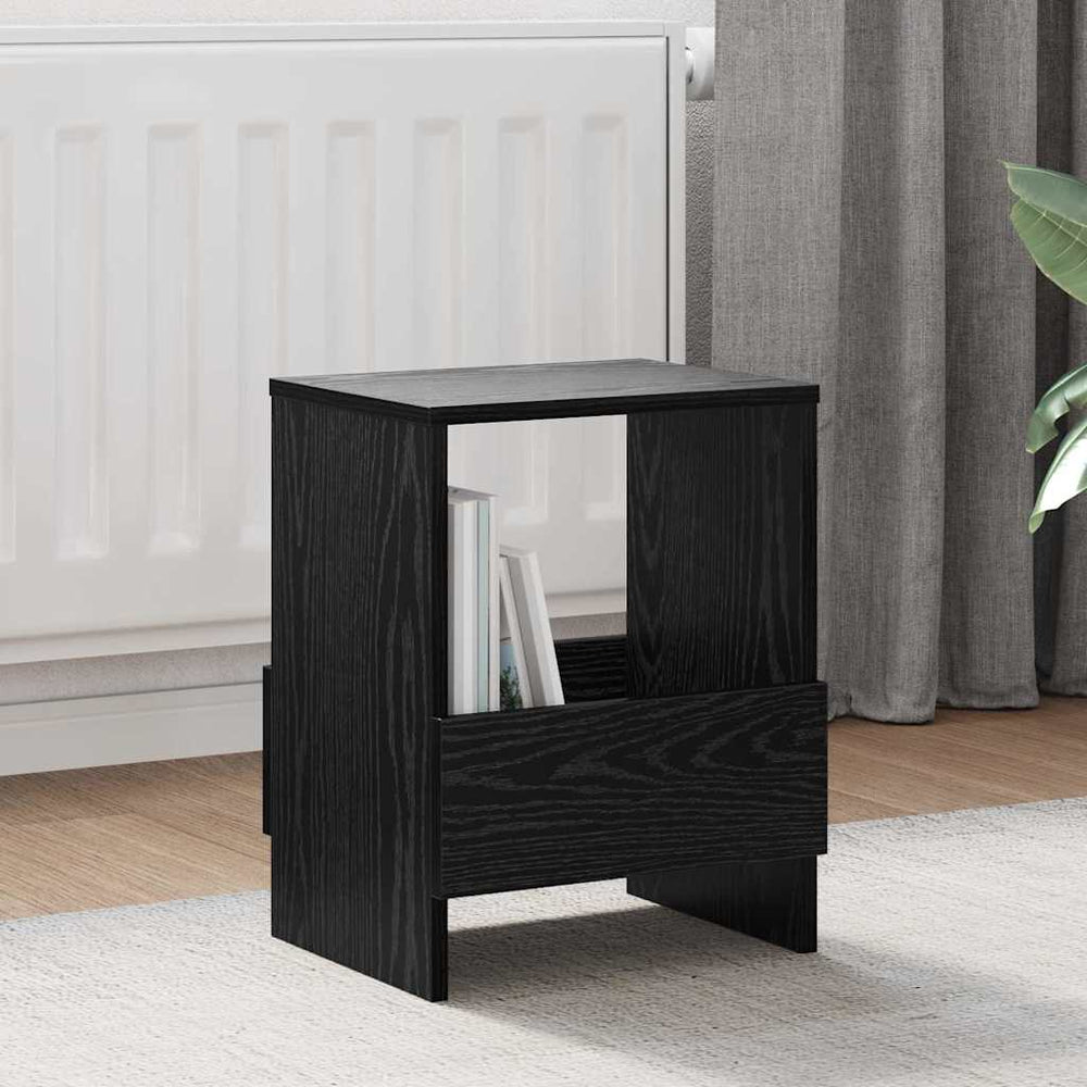 vidaXL Magazine Rack 2 pcs Black Oak Look 35 x 30 x 45 cm