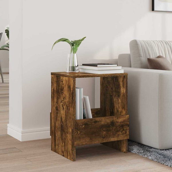 vidaXL Magazine Rack Chêne Fumé 35 x 30 x 45 cm