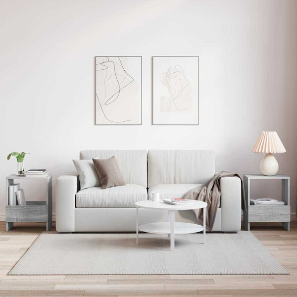Magazinregal 2er Set Grau Sonoma