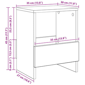 Magazinregal Artisan Eiche 35x30x45cm