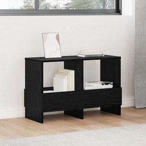 Magazinregal Schwarz Eichenoptik