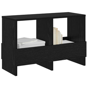 Magazinregal Schwarz Eichenoptik