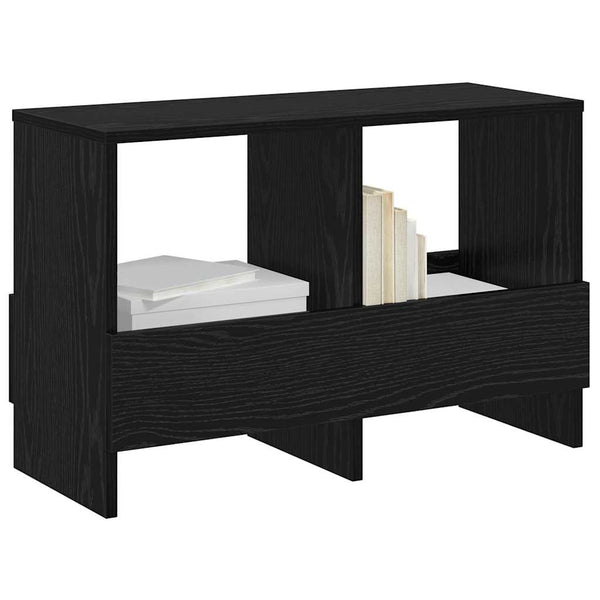 Magazinregal Schwarz Eichenoptik