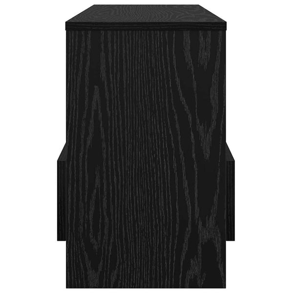Magazinregal Schwarz Eichenoptik