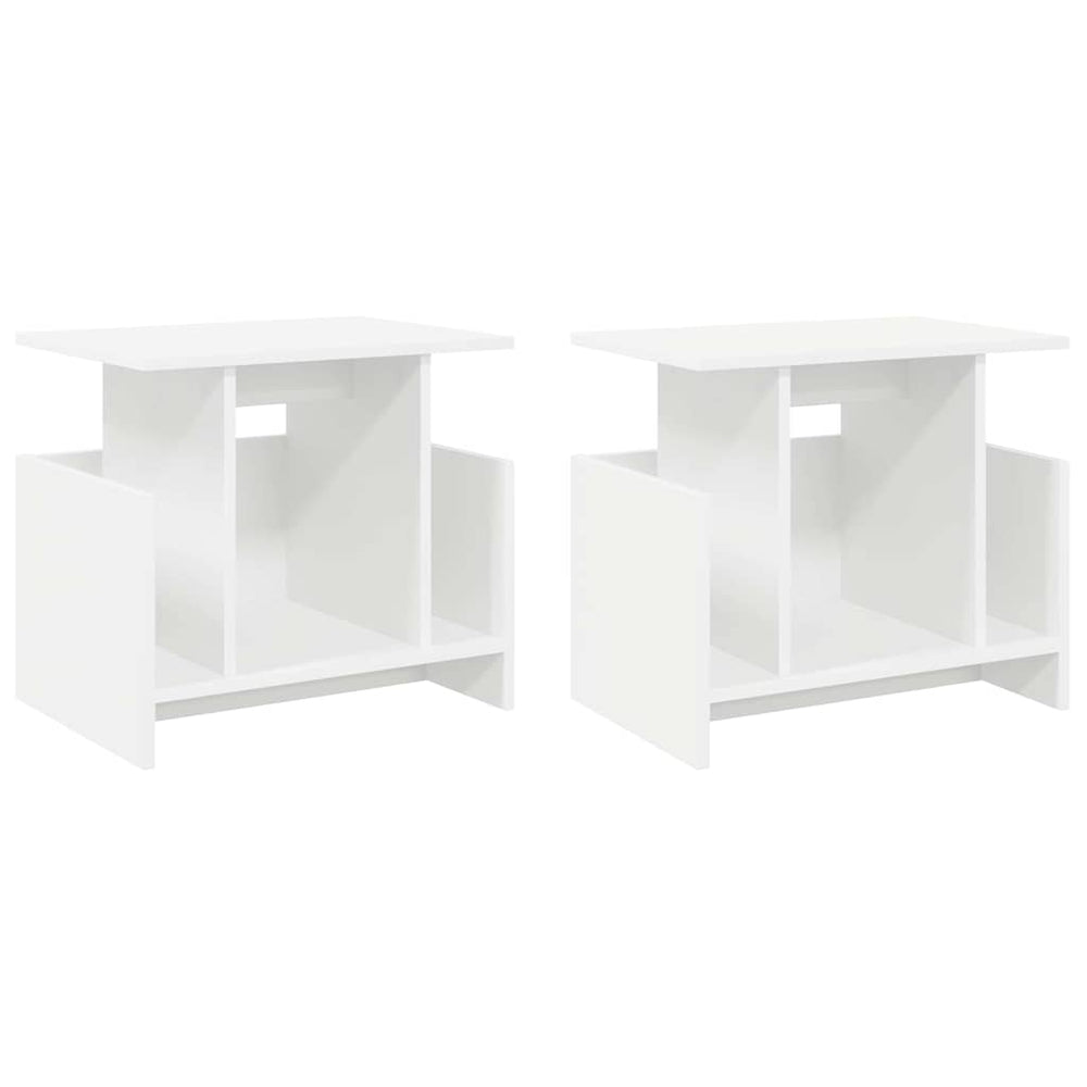 vidaXL Meuble TV 2 pcs Blanc 50 x 35 x 45 cm Bois d'ingénierie
