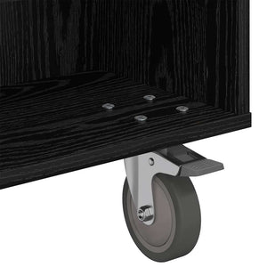 vidaXL Table d'appoint à roulettes Noir Aspect Chêne 90 x 50 x 30 cm