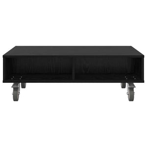 vidaXL Table d'appoint à roulettes Noir Aspect Chêne 90 x 50 x 30 cm