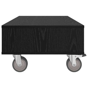 vidaXL Table d'appoint à roulettes Noir Aspect Chêne 90 x 50 x 30 cm