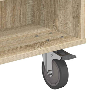 vidaXL Table d'appoint avec roulettes Chêne Sonoma 90 x 50 x 30 cm