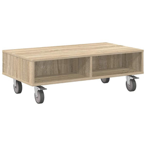 vidaXL Table d'appoint avec roulettes Chêne Sonoma 90 x 50 x 30 cm