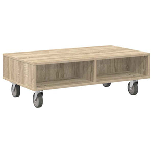 vidaXL Table d'appoint avec roulettes Chêne Sonoma 90 x 50 x 30 cm