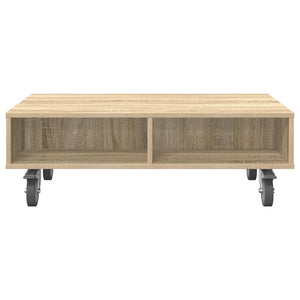 vidaXL Table d'appoint avec roulettes Chêne Sonoma 90 x 50 x 30 cm