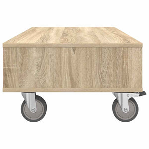 vidaXL Table d'appoint avec roulettes Chêne Sonoma 90 x 50 x 30 cm