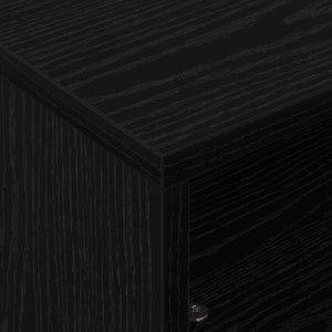 vidaXL Table d'appoint à roulettes Noir aspect chêne 50,5 x 50 x 30 cm