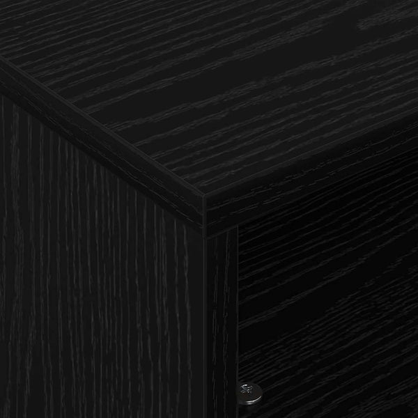 vidaXL Table d'appoint à roulettes Noir aspect chêne 50,5 x 50 x 30 cm