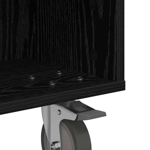 vidaXL Table d'appoint à roulettes Noir aspect chêne 50,5 x 50 x 30 cm