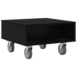 vidaXL Table d'appoint à roulettes Noir aspect chêne 50,5 x 50 x 30 cm