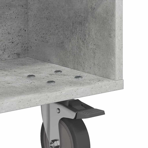 Beistelltisch Grau mit Rollen 50,5x50x30cm