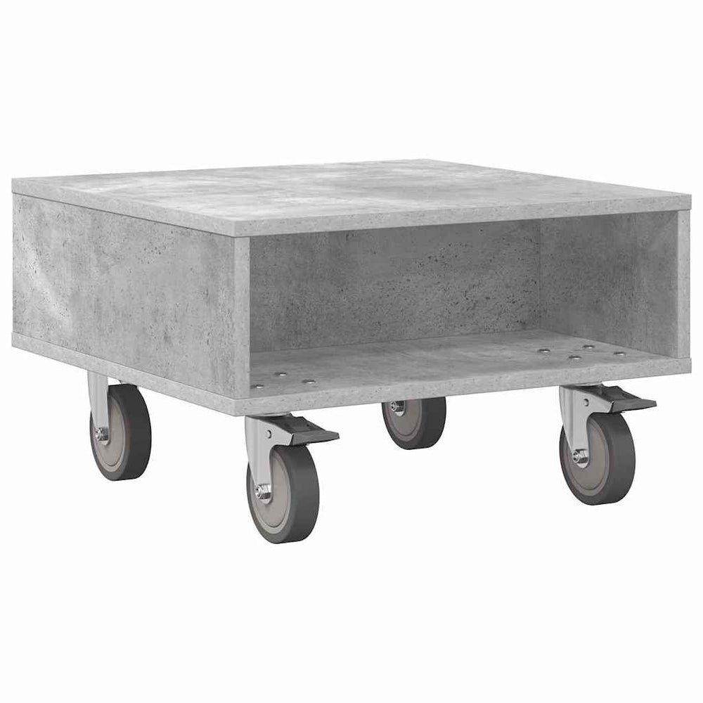 Beistelltisch Grau mit Rollen 50,5x50x30cm