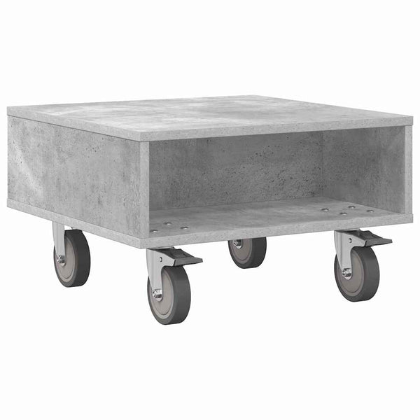 Beistelltisch Grau mit Rollen 50,5x50x30cm