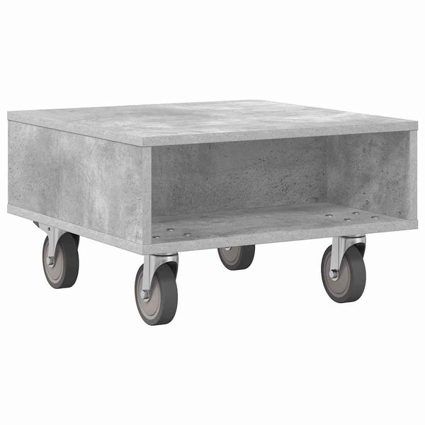 Beistelltisch Grau mit Rollen 50,5x50x30cm