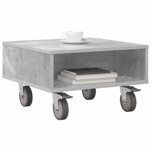 Beistelltisch Grau mit Rollen 50,5x50x30cm