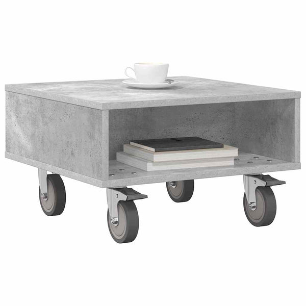 Beistelltisch Grau mit Rollen 50,5x50x30cm