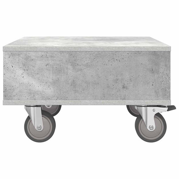 Beistelltisch Grau mit Rollen 50,5x50x30cm