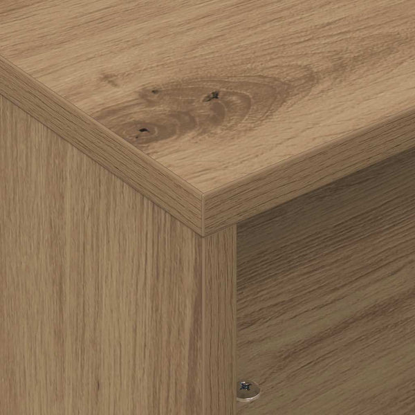 vidaXL Table d'appoint avec roulettes Chêne artisan 50,5 x 50 x 30 cm