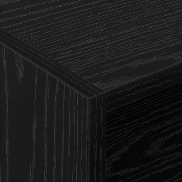 vidaXL Meuble à disques vinyles noir aspect chêne 78,5 x 35 x 45 cm