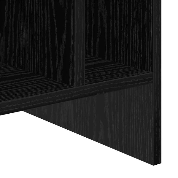 vidaXL Meuble à disques vinyles noir aspect chêne 78,5 x 35 x 45 cm