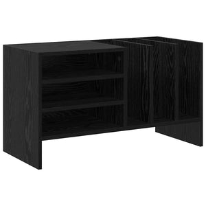 vidaXL Meuble à disques vinyles noir aspect chêne 78,5 x 35 x 45 cm