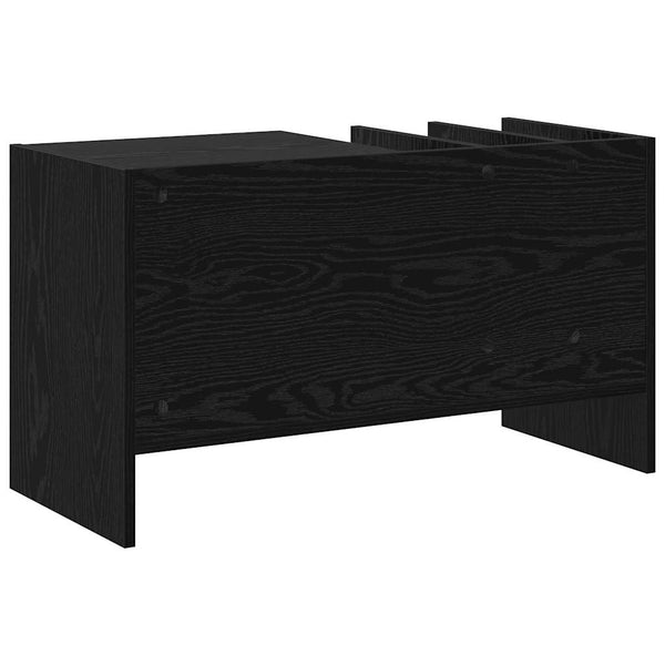 vidaXL Meuble à disques vinyles noir aspect chêne 78,5 x 35 x 45 cm