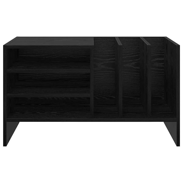 vidaXL Meuble à disques vinyles noir aspect chêne 78,5 x 35 x 45 cm