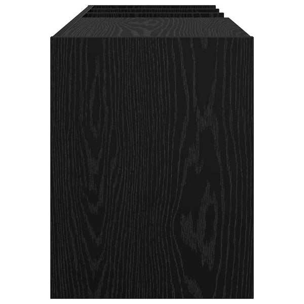 vidaXL Meuble à disques vinyles noir aspect chêne 78,5 x 35 x 45 cm