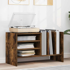 vidaXL Meuble de rangement vinyles Chêne fumé 78,5 x 35 x 45 cm