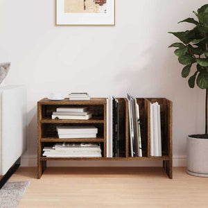 vidaXL Meuble de rangement vinyles Chêne fumé 78,5 x 35 x 45 cm