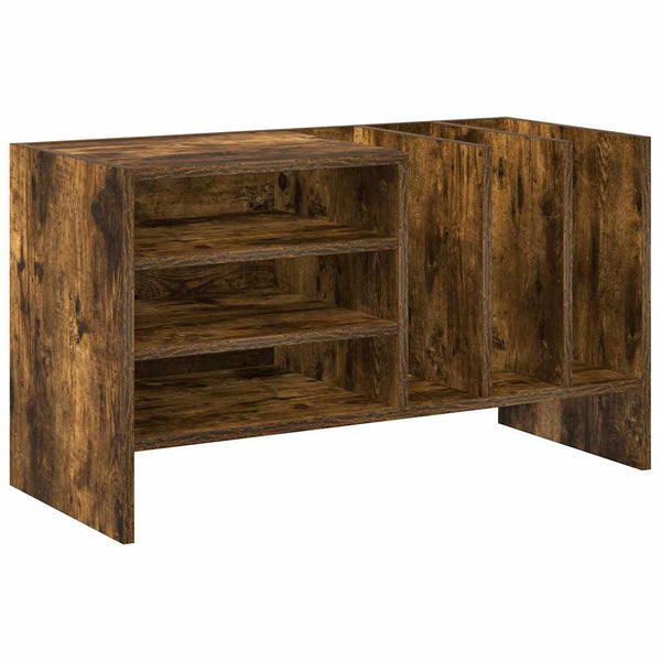 vidaXL Meuble de rangement vinyles Chêne fumé 78,5 x 35 x 45 cm
